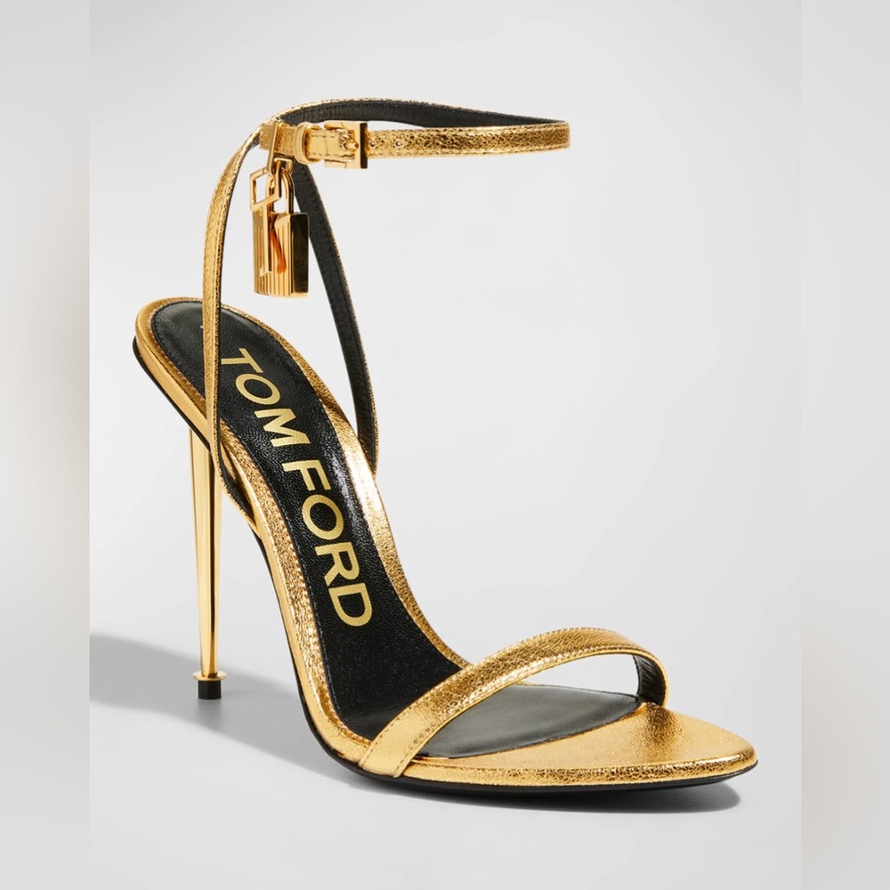 Tom ford padlock metallic heels